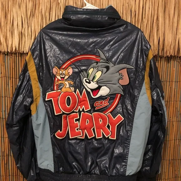 Vintage rare Pacebird Official license Tom & Jerry Multicolor Hooded Jacket L